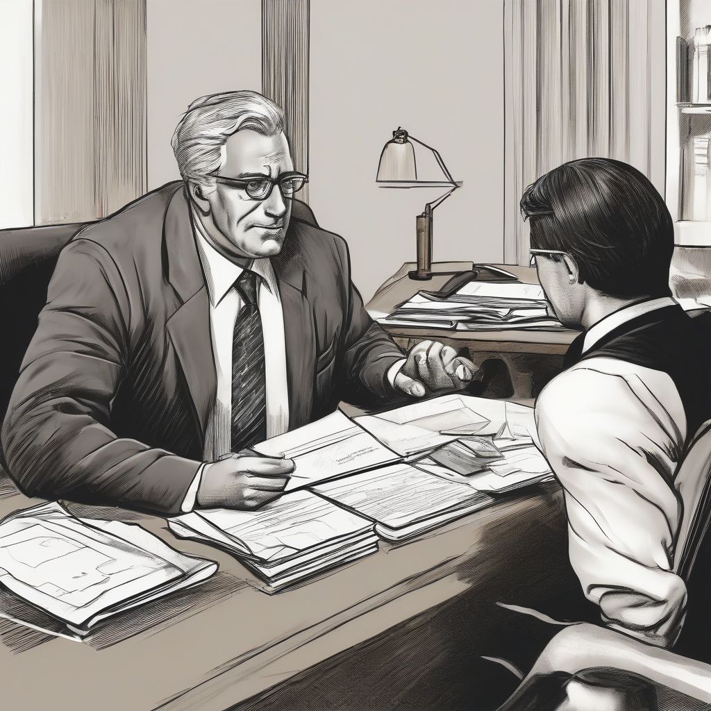 Lawyer Talking to Clients